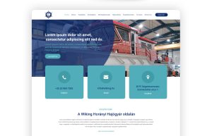 A Wiking Hajógyár weboldala. sötétkék-világoskék-fehér webdesign.